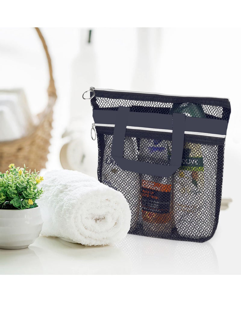 Mesh Shower Caddy Portable 26*25cm Shower Bag with Zipper & 2 Pockets. Shower Tote Ideal for Gym, Travel, Camp, Beach, for Sunscreen, Dorm & College Essentials (Black) - pzsku/Z74F948BB22A9DA00FB9CZ/45/_/1723519164/46af72c7-51ac-45f7-b5ff-f0eeb8f3cd73