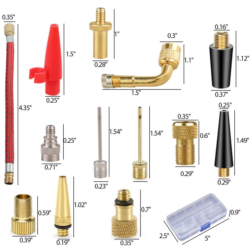 Bukela 28Pcs Valve Adaptor Air Compressor, Valve Pump Adaptor, Air Pump Needles Balls Inflatables, Valve Pump Adaptor Bike Tire - Image 3