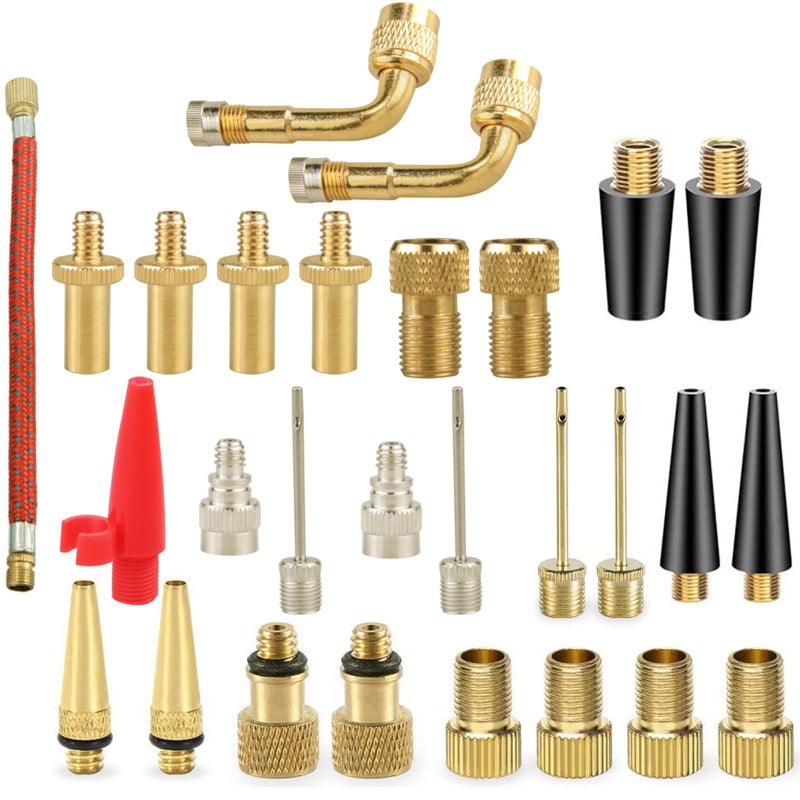 Bukela 28Pcs Valve Adaptor Air Compressor, Valve Pump Adaptor, Air Pump Needles Balls Inflatables, Valve Pump Adaptor Bike Tire - Image 1