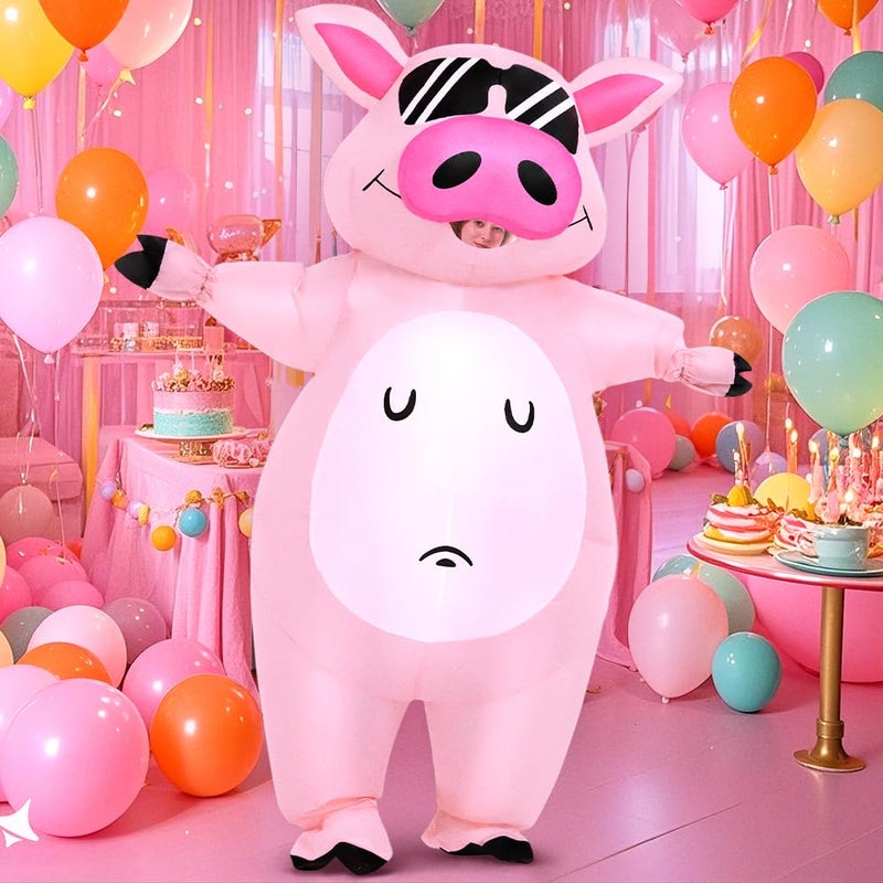 KOOY Inflatable Pig Costume, Pig Costume Adult Inflatable Costumes Adult Size Full Body Blow up Costumes for Adults Women Men Inflatables Fancy Funny Suit for Halloween Party - Image 3