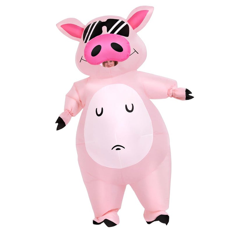 KOOY Inflatable Pig Costume, Pig Costume Adult Inflatable Costumes Adult Size Full Body Blow up Costumes for Adults Women Men Inflatables Fancy Funny Suit for Halloween Party - Image 1