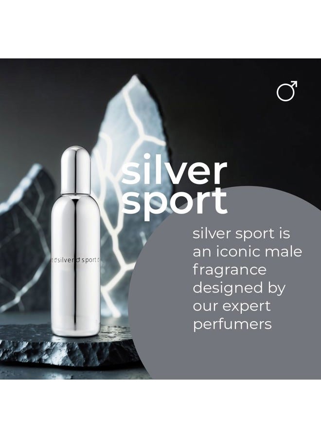 Colour Me Silver Sport by Milton-Lloyd - Perfume for Men - Woody Aromatic Fragrance - Opens with Citrus Notes of Mandarin and Orange - Blended with Spicy Black Pepper and White Musk - 3 oz EDP Spray - Image 2