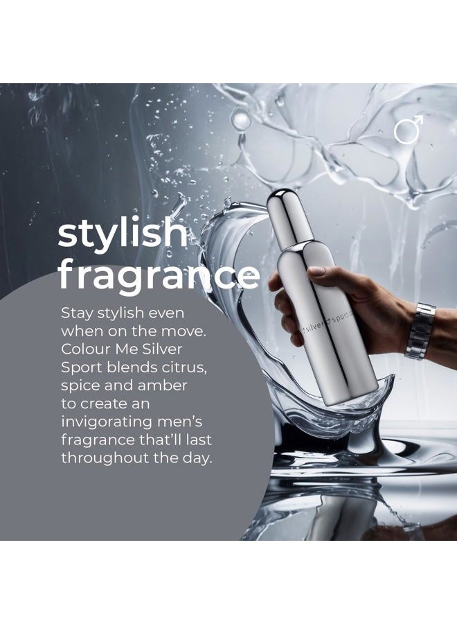 Colour Me Silver Sport by Milton-Lloyd - Perfume for Men - Woody Aromatic Fragrance - Opens with Citrus Notes of Mandarin and Orange - Blended with Spicy Black Pepper and White Musk - 3 oz EDP Spray - Image 4