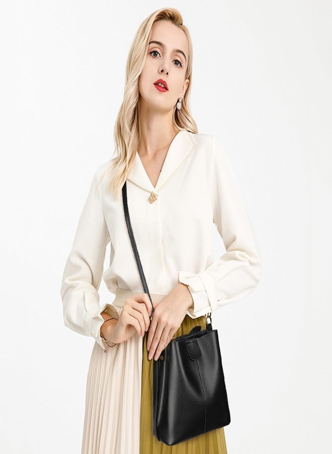 SENDEFN Trendy Bucket Crossbody Bag for Women Soft Shoulder Tote Purses Vegan Leather Crossbody Bags - Image 2