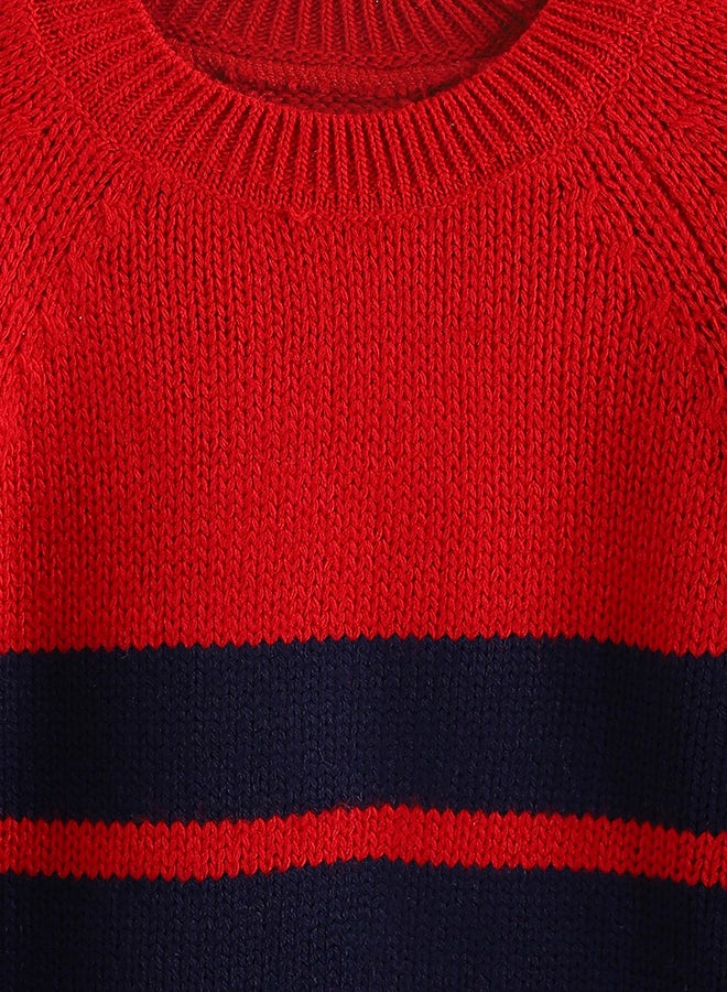 Red Circle Kids Unisex Pullover Ronda Bouclette Striped - Image 3