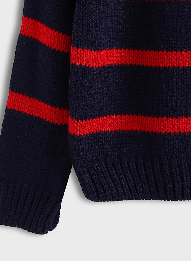 Red Circle Kids Unisex Pullover Ronda Bouclette Striped - Image 4
