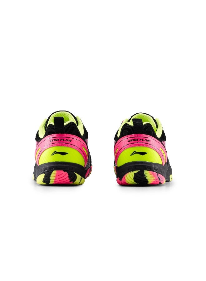 Li-Ning Lining Aero Flow Badminton Shoes Unisex-adult Non Marking Lightweight & Durable (Black/Lime/Fuchsia EUR- 43) 6937461100748 - Image 3
