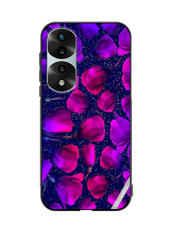 VR CREATIVE Protective Case Cover For Honor 70 Pro Purple Roses Flower Design Multicolour - Image 1