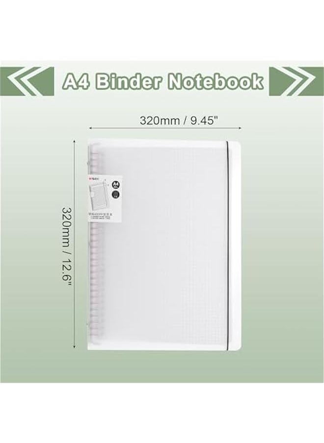 Arabest - A4 Telescoping Spiral Ring Binder Notebook, 60 Sheets Refillable Notepaper with Frosted Cover, Grid Lines, Ideal for Office and Home Use. - Image 1