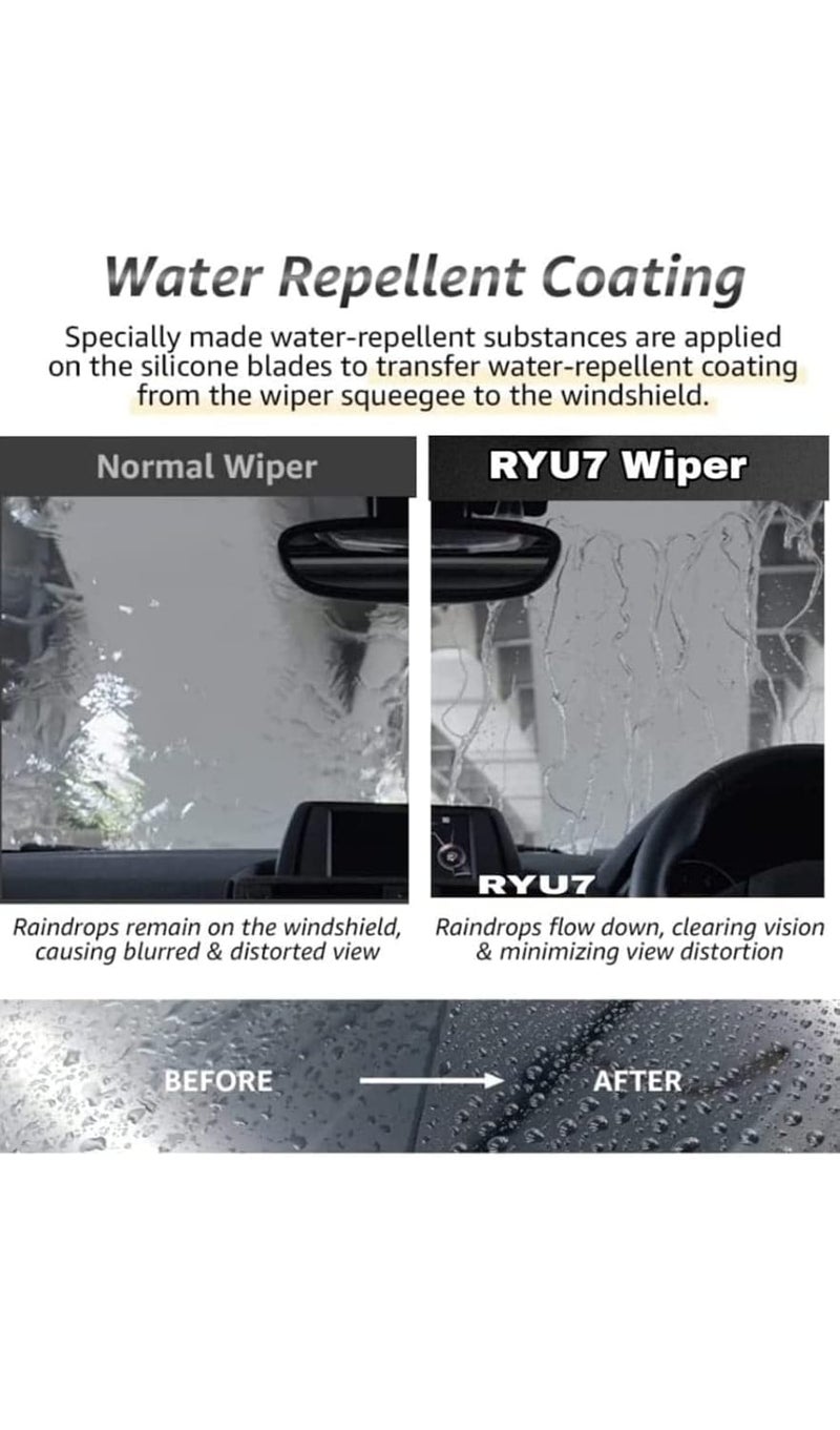 RYU7 Front Wiper Blades Exact Fit Design Fits for Crv (2012-2019 Model) Size-26" 16,Pack of 2 - Image 4