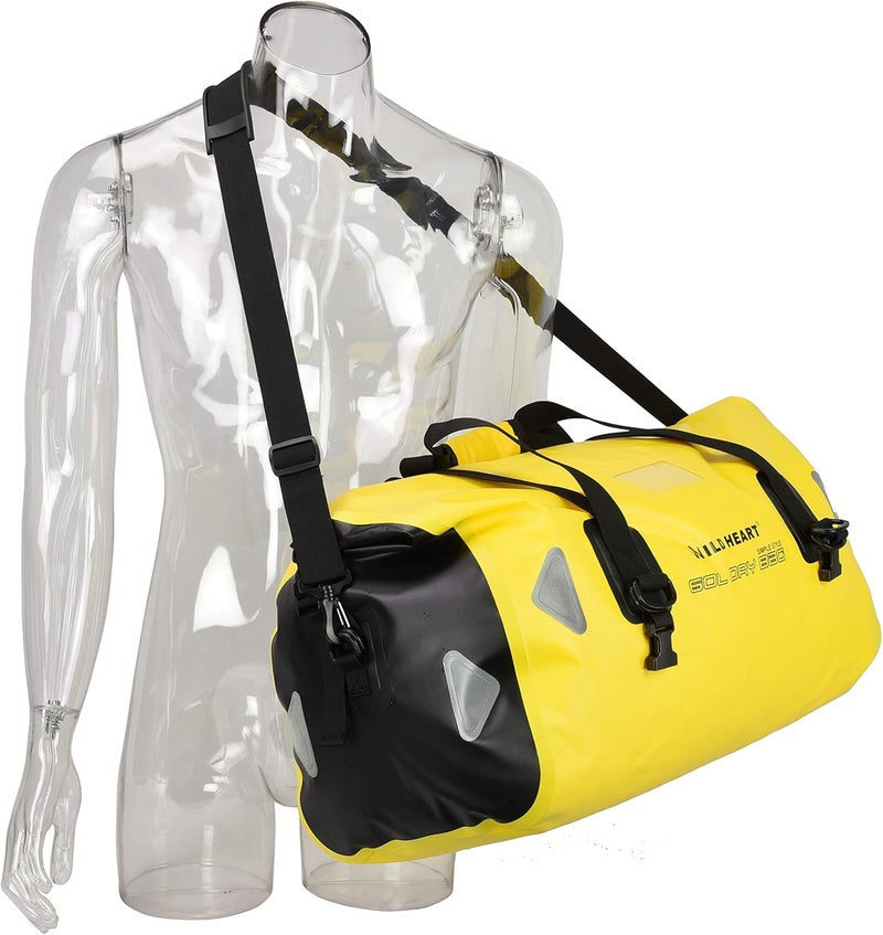 WILD HEART Waterproof Duffel Bag 66L with Welded Seams and Shoulder Straps for Kayaking, Camping, and Boating - Yellow - Image 4