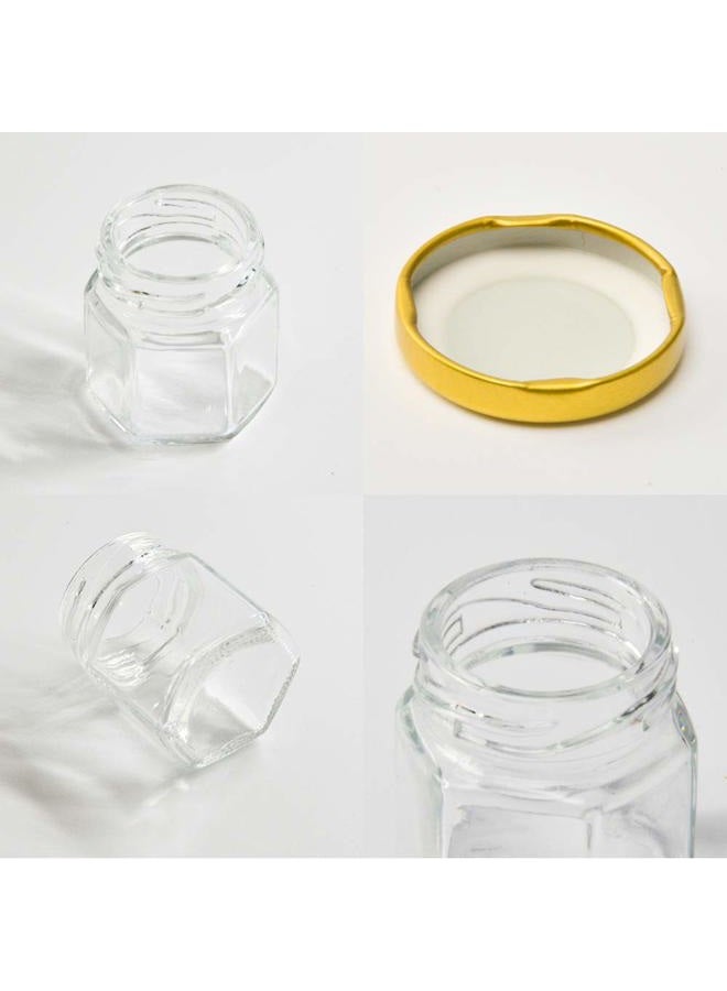 Rormket Mini Glass Hexagon Jars with Gold Lids, - 1.5oz, Pack of 6 - Image 3