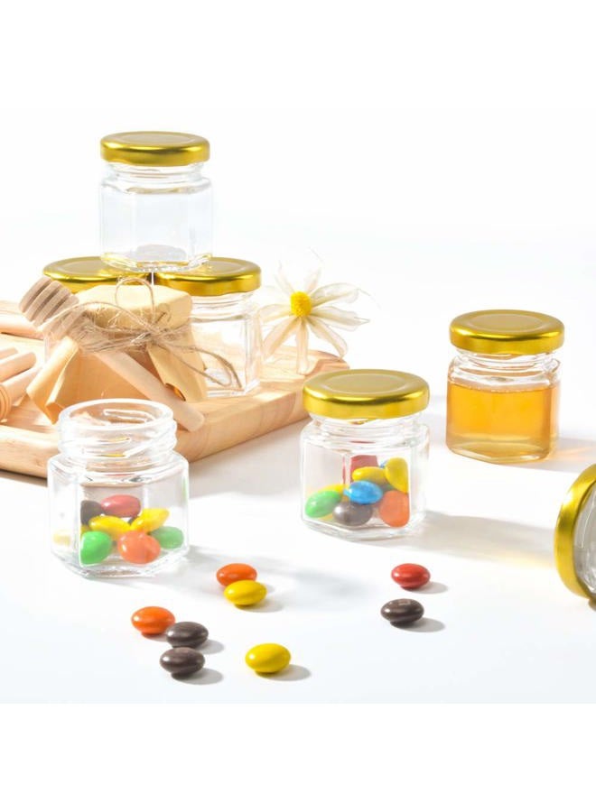 Rormket Mini Glass Hexagon Jars with Gold Lids, - 1.5oz, Pack of 6 - Image 5