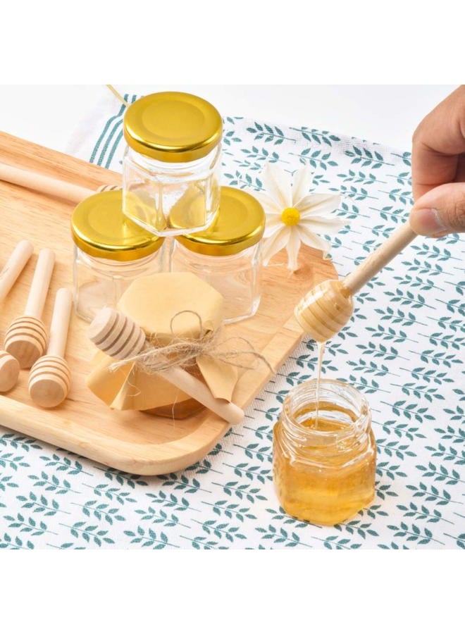 Rormket Mini Glass Hexagon Jars with Gold Lids, - 1.5oz, Pack of 6 - Image 2