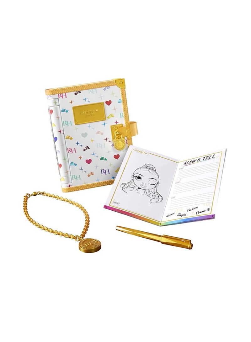 RAINBOW HIGH Secret Journal- Fashion Journal with Lock, Activity Book, Pen, and Necklace Charm to Unlock Your Creative Ideas | Kids 6-12 Years  - Image 2