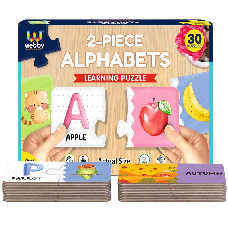 Webby Alphabets 2 Pieces Learning Pack Jigsaw Puzzle, Montessori Early Educational Pre School Puzzle Toys for 3+ Years Kid | Birthday Gift for Boys & Girls - Image 5