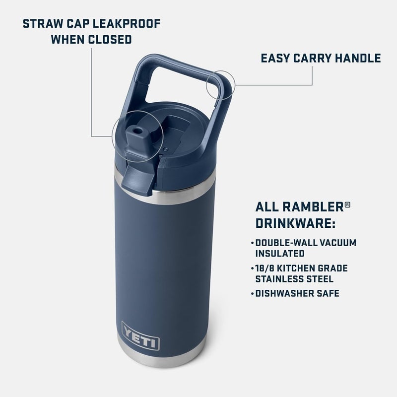 Rambler Water Bottle 18 oz (532 ml) Ridgeline - Stainless Steel Water Bottle with Straw Lid, Insulated Water Bottle, Thermos Flask | Vacuum insulated - Image 1
