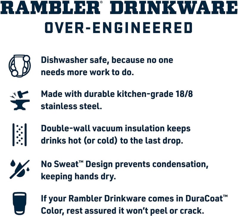 Rambler Water Bottle 18 oz (532 ml) Ridgeline - Stainless Steel Water Bottle with Straw Lid, Insulated Water Bottle, Thermos Flask | Vacuum insulated - Image 3