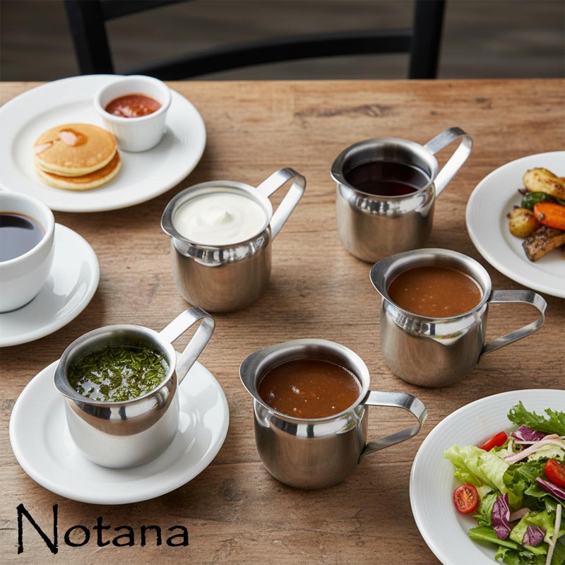 Notana 5 oz Stainless Steel Bell Creamer Pitchers - Polished Metal Cream Server Set - Classic Bell Shape Coffee and Tea - Small Table Creamer Pitchers for CafÃ© and Restaurant Use (2 Pack) - Image 4