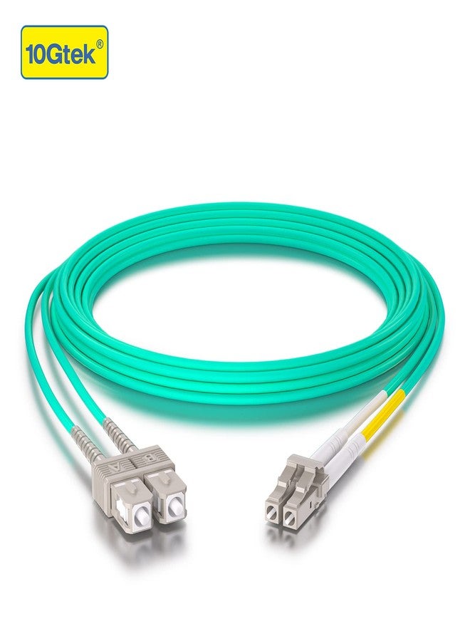 10Gtek Fiber Patch Cable - LC to SC OM3 10Gb/Gigabit Multi-Mode Jumper Duplex 50/125μm LSZH Fiber Optic Cord, Aqua, 5-Meter(16.4ft) - Image 2