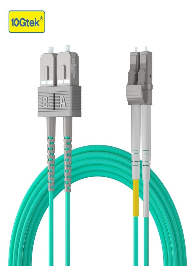 10Gtek Fiber Patch Cable - LC to SC OM3 10Gb/Gigabit Multi-Mode Jumper Duplex 50/125μm LSZH Fiber Optic Cord, Aqua, 5-Meter(16.4ft) - Image 3