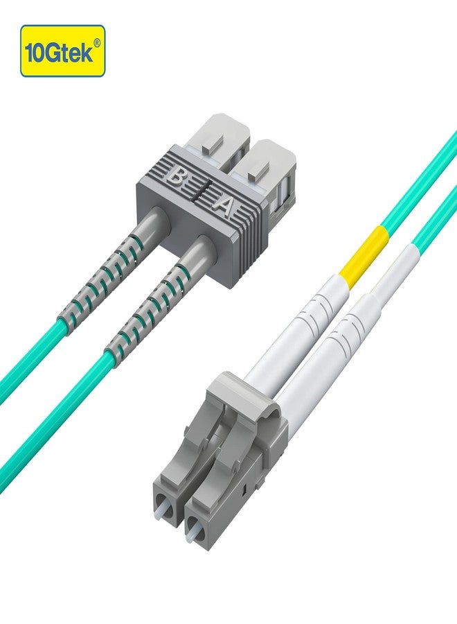 10Gtek Fiber Patch Cable - LC to SC OM3 10Gb/Gigabit Multi-Mode Jumper Duplex 50/125μm LSZH Fiber Optic Cord, Aqua, 5-Meter(16.4ft) - Image 4
