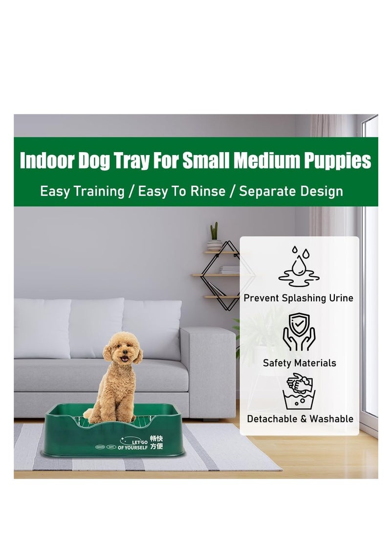 أن ان سي بيتس مرحاض تدريب الكلاب للكلاب الصغيرة والمتوسطة، مرحاض قابل للفصل مع مجرفة، شبكة من الفولاذ المقاوم للصدأ، ووسائد مضادة للانزلاق، مناسب للاستخدام الداخلي والخارجي، صينية مضادة للتسرب للكلاب 52 سم (أخضر) - Image 3