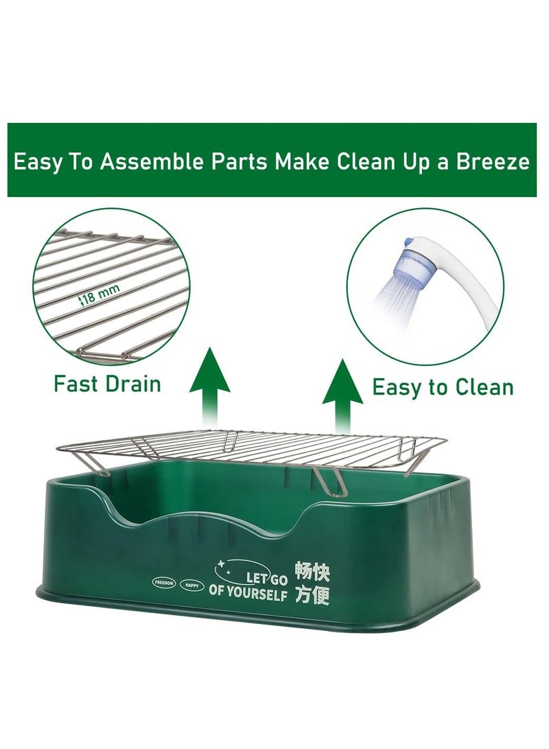أن ان سي بيتس مرحاض تدريب الكلاب للكلاب الصغيرة والمتوسطة، مرحاض قابل للفصل مع مجرفة، شبكة من الفولاذ المقاوم للصدأ، ووسائد مضادة للانزلاق، مناسب للاستخدام الداخلي والخارجي، صينية مضادة للتسرب للكلاب 52 سم (أخضر) - Image 4