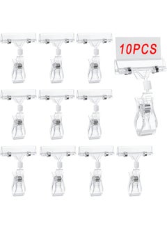HS Merchandise Sign Clip 10PCS Merchandise Sign Clip Price Tag Clamp Transparent Price Label Holder Merchandise Display Tag Sign Paper Card Display Promotion Clips Holders Stand For Shopping Mall  - Image 1
