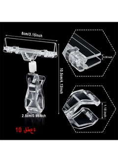 HS Merchandise Sign Clip 10PCS Merchandise Sign Clip Price Tag Clamp Transparent Price Label Holder Merchandise Display Tag Sign Paper Card Display Promotion Clips Holders Stand For Shopping Mall  - Image 2