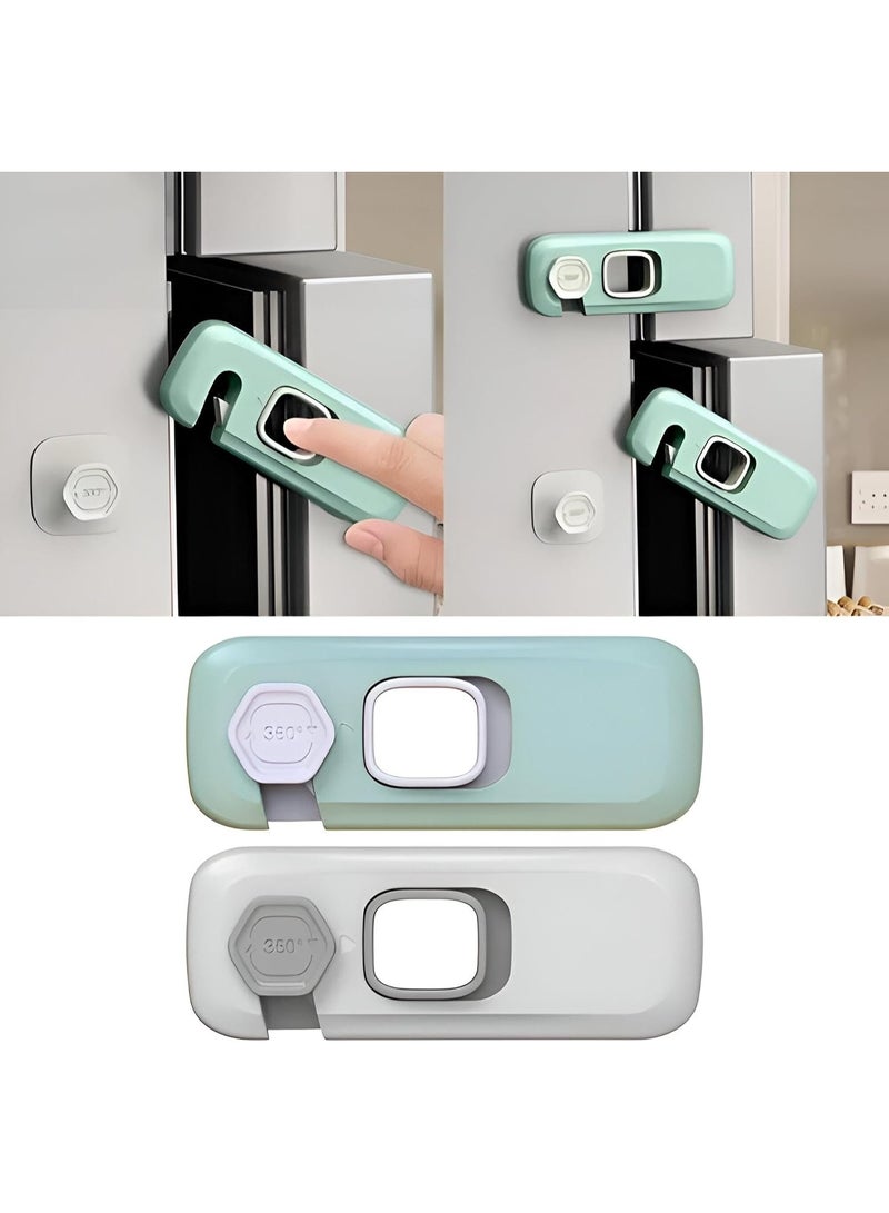 Generic Child Safety Lock 360° Rotatable Drawer and Cabinet Lock – Baby Proofing Safety Latch for Fridge, Cupboard, Doors, and Appliances | Easy Install, No Drilling, Adhesive Design – Multicolor - Image 5