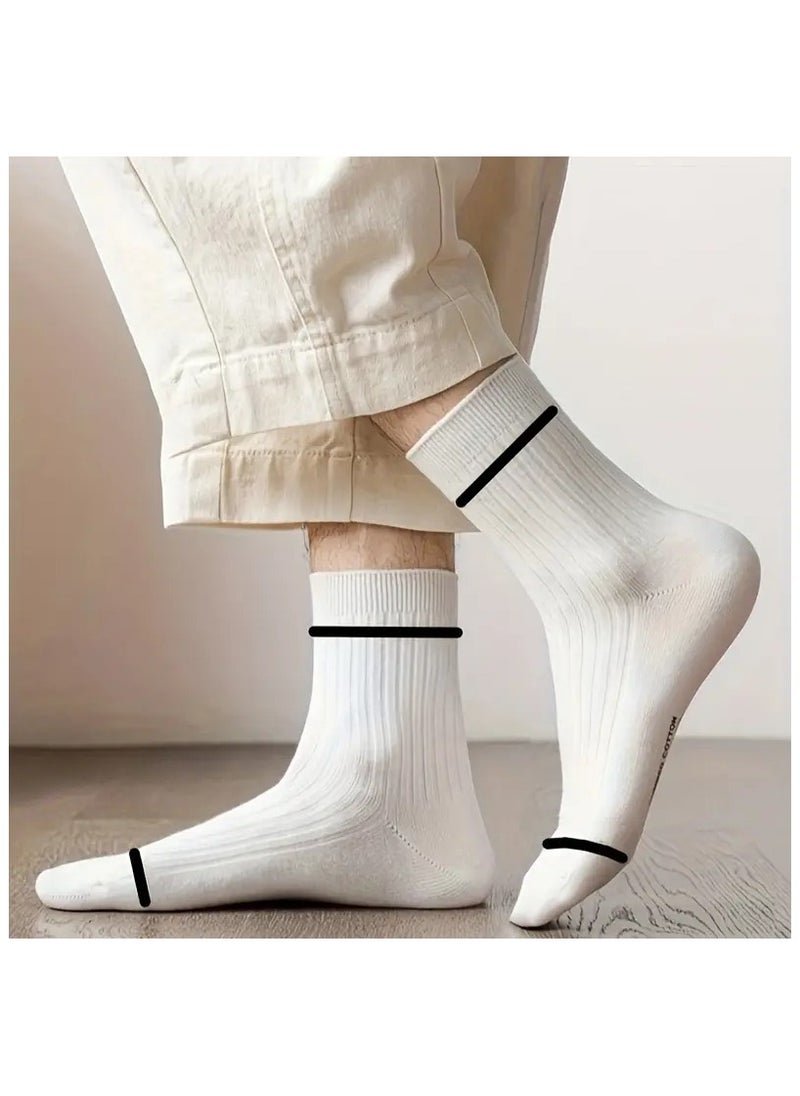 Generic - 5 Pairs Men's Solid Skin-friendly Compression Simple Anklets Socks, Sports Socks For Autumn Winter - Image 1