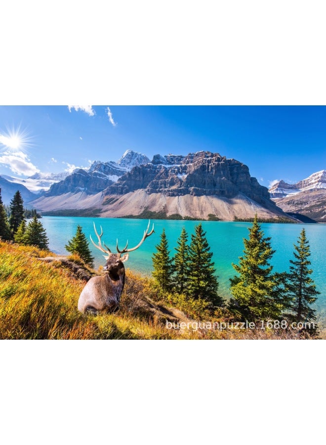 1000 Pieces Of Paper Landscape Jigsaw Puzzle Adult 70*50 High Difficulty Jigsaw Puzzle Gift Decompression Toy Jigsaw Puzzle Factory-Color:GSDZ0093-Rockies Lake 1000 Pieces - Image 1