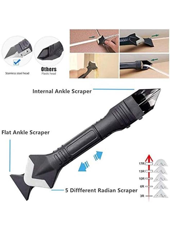 SHOWAY 15Pcs Caulking Finishing Tool Kit 3 In 1 Stainless Steelhead Caulking Tools Sealant Caulk Grout Remover Scraper Caulking Tools Silicone Nozzle Applicator For Kitchen Bathroom Window Sink Joint - Image 2