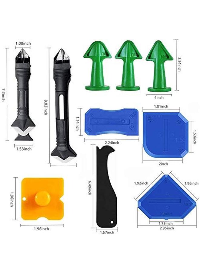 SHOWAY 15Pcs Caulking Finishing Tool Kit 3 In 1 Stainless Steelhead Caulking Tools Sealant Caulk Grout Remover Scraper Caulking Tools Silicone Nozzle Applicator For Kitchen Bathroom Window Sink Joint - Image 3
