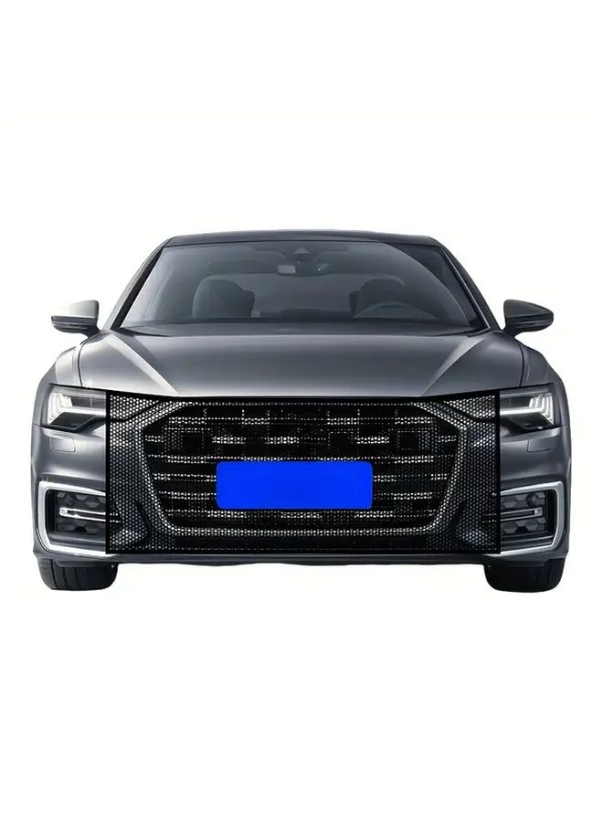 White Car Radiator Grille Protective Cover Detachable Washable Mesh Guard - Image 4