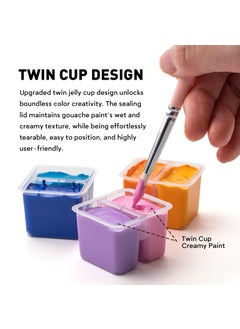 HIMI HIMI Twin Cup Jelly Gouache Paint Set, 36 Colors 12g, Jelly Cup Design, Non Toxic Paint for Canvas and Paper, Art Supplies for Professionals (Purple Case)  - Image 2