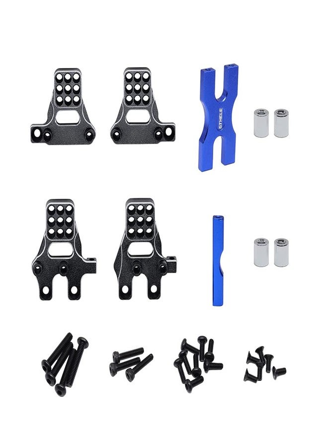 GTHELE Aluminum Multi-Hole Damper Holder Tower for TRX4M Defender 1/18 RC Crawler Shock Kit (Dark Blue) - Image 2