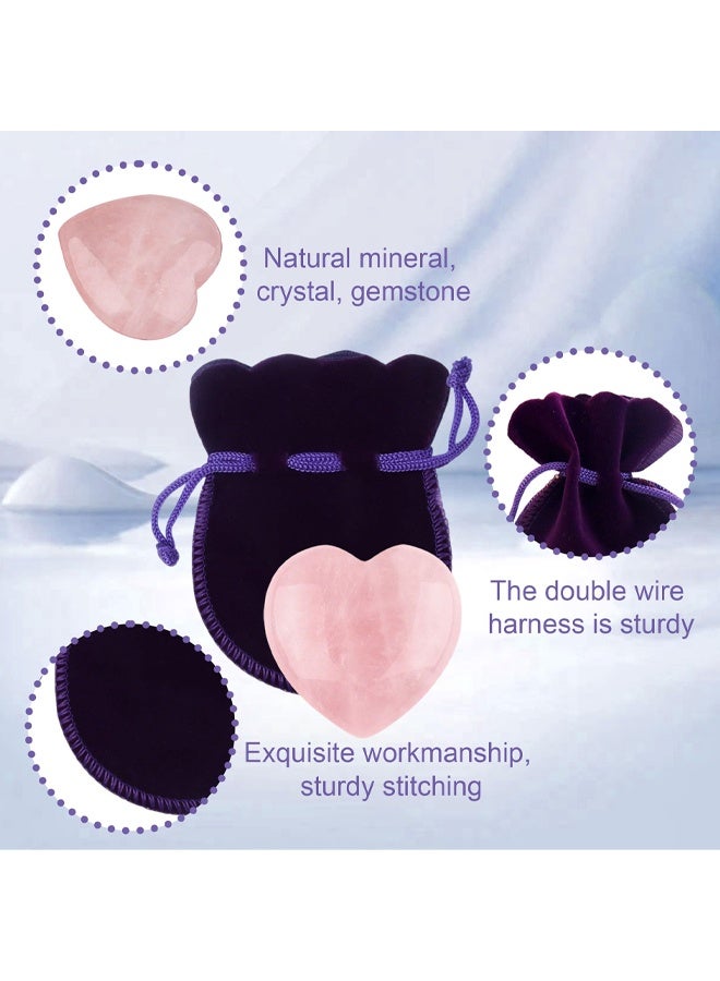 1Pc 30mm Rose Quartz Crystals Heart Delicate Healing Crystals Natural Love Hearts Gemstones Stocking Fillers Women Anxiety Relief Crystal Mindfulness Gifts for Women Valentines Day Gifts for Her - Image 3