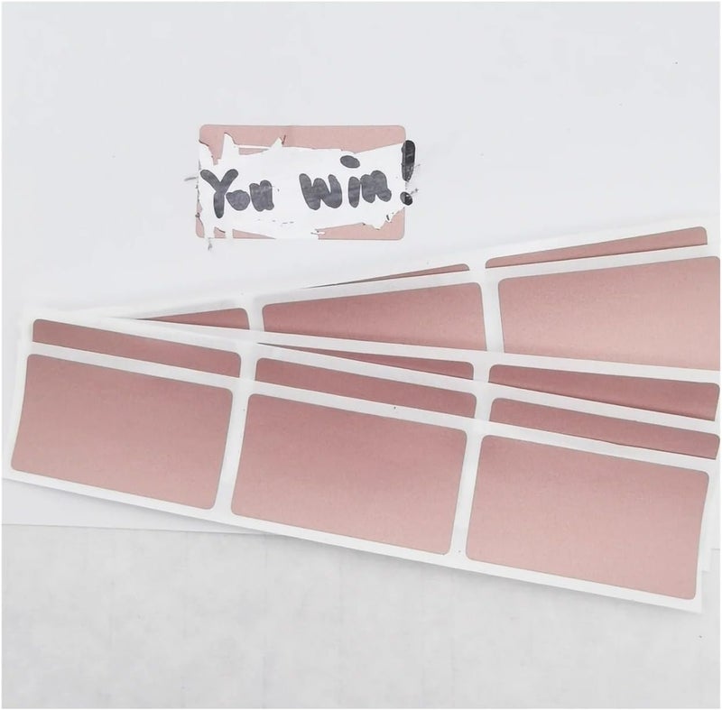 Scratch Off Stickers 16pcs 23x42mm Rose Gold Adhesive Scratch Off Stickers DIY Password Hand Made Scratched Stripe Card Film - Image 4