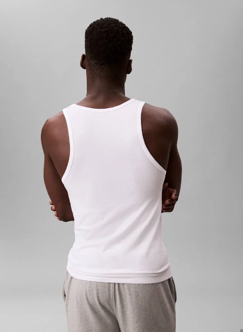 CALVIN KLEIN WHITE 3 Pack Tank Tops - Cotton Stretch Blend for Men | Best Price UAE