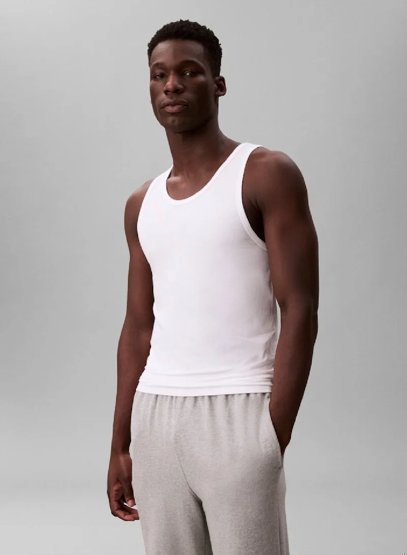 CALVIN KLEIN 3 Pack Tank Tops - Cotton Stretch Blend