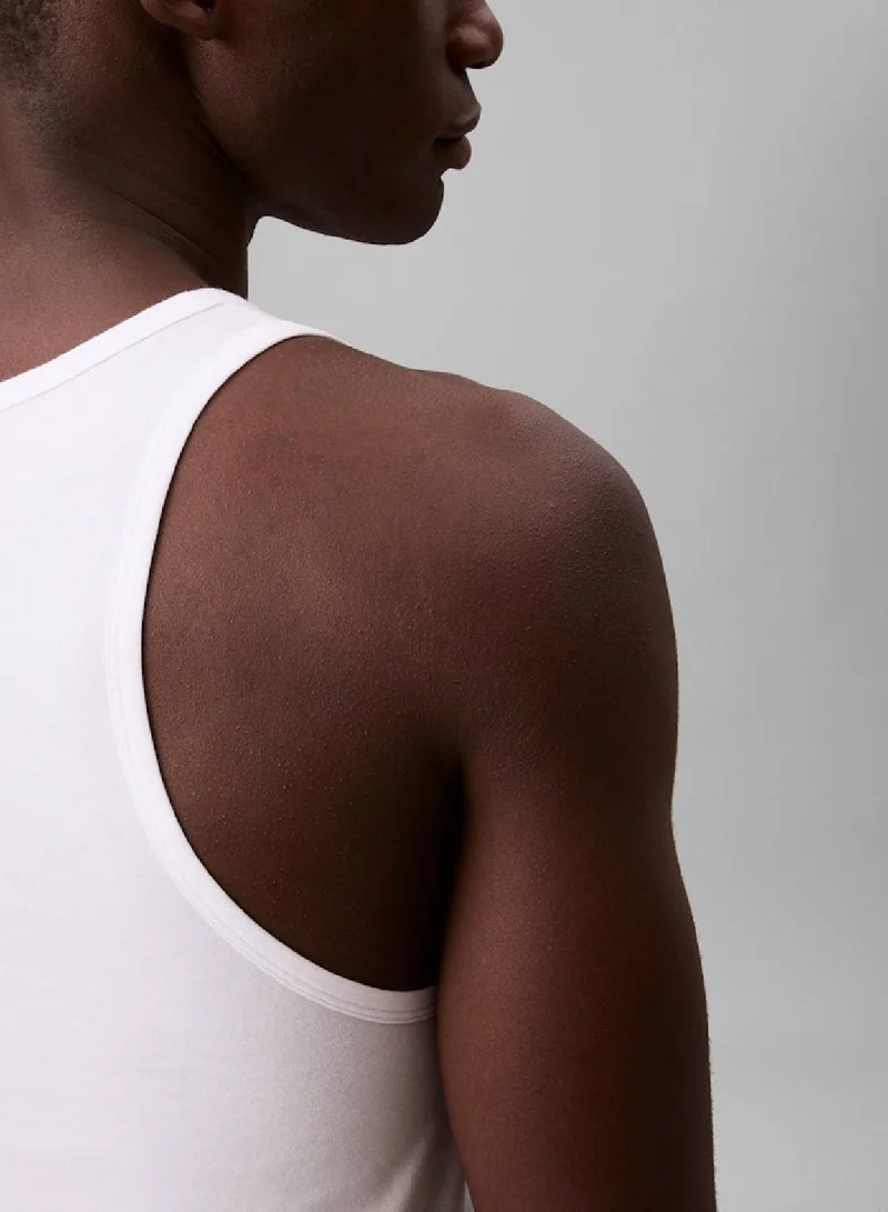 CALVIN KLEIN WHITE 3 Pack Tank Tops - Cotton Stretch Blend for Men | Best Price UAE