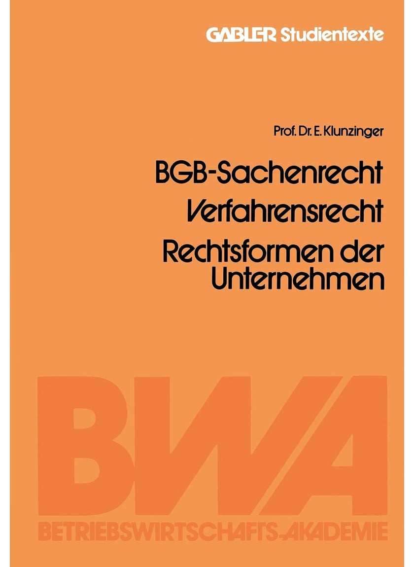 BGB-Sachenrecht, Verfahrensrecht, Rechtsformen der Unternehmen  - Image 1