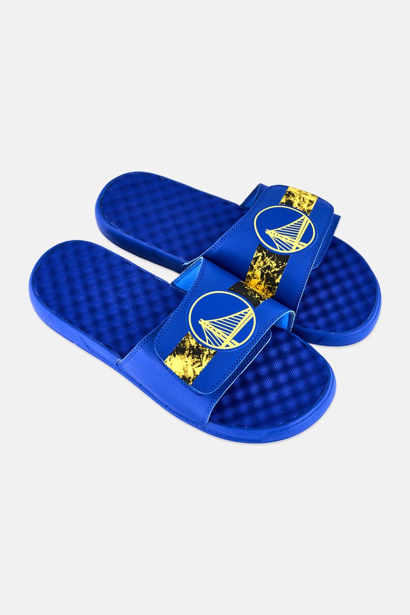 ISlide Men Golden State Warriors Distressed Slip On Slides, Royal Blue - Image 2