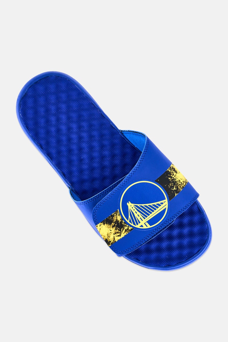 ISlide Men Golden State Warriors Distressed Slip On Slides, Royal Blue - Image 4
