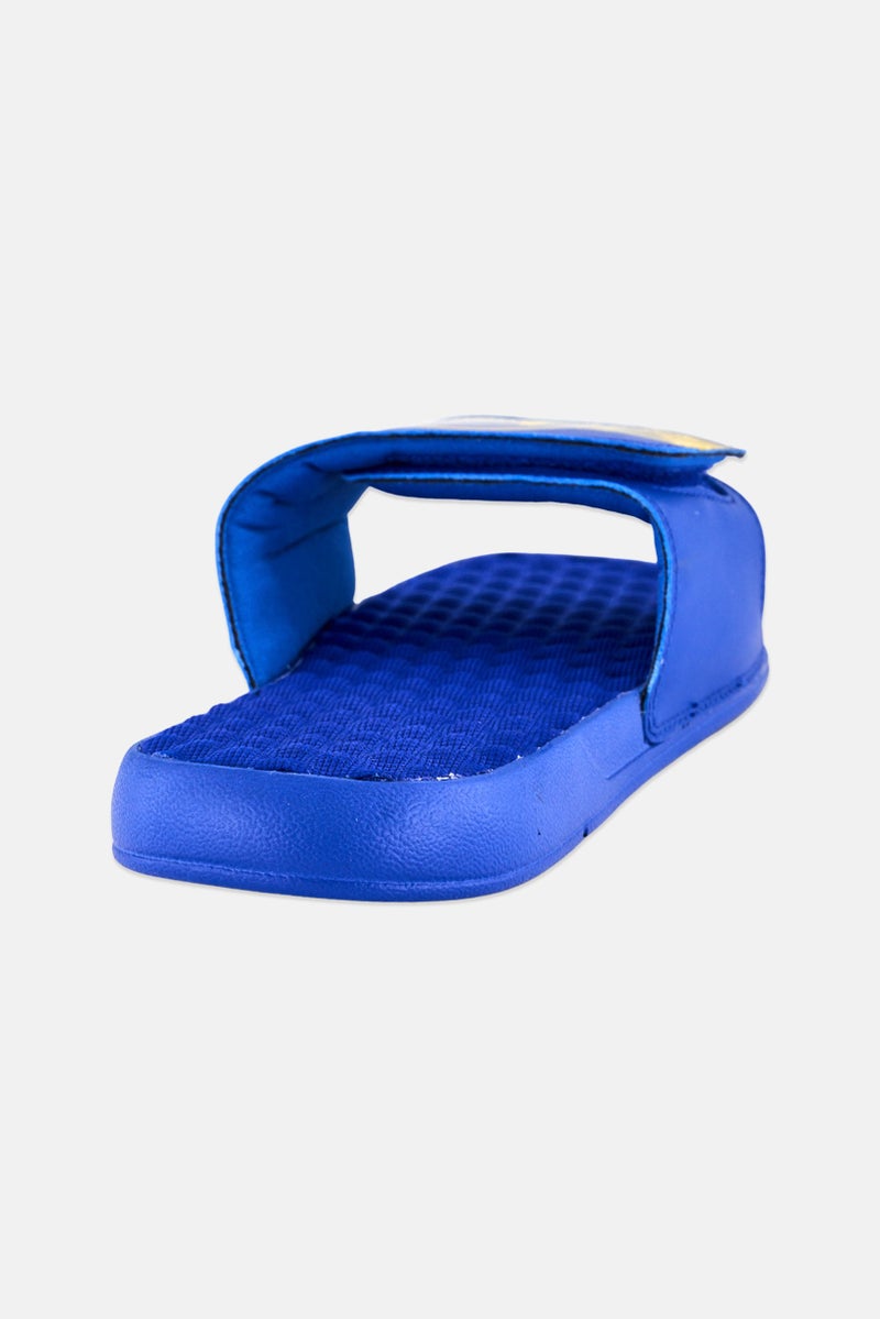 ISlide Men Golden State Warriors Distressed Slip On Slides, Royal Blue - Image 3