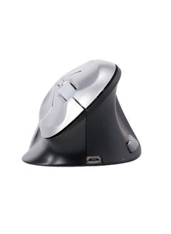 6D Wireless Optical Mouse Vertical Mouse 2.4GHz Gaming Mouse 6 Keys Ergonomic Design Mouse for PC Laptop Black+Silver