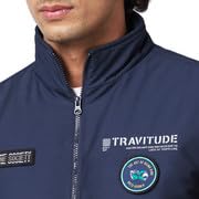 Spykar Men Navy Blue Polyester Straight Fit Full Sleeve Plain Stand Collar Casual Jacket - Image 5