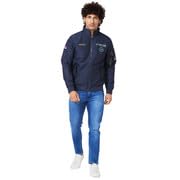 Spykar Men Navy Blue Polyester Straight Fit Full Sleeve Plain Stand Collar Casual Jacket - Image 2